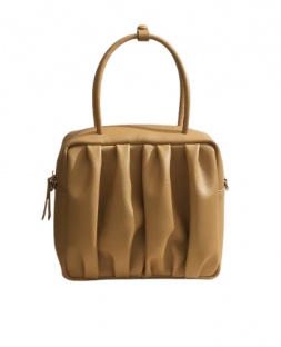 Knot Handle Pleated Satchel